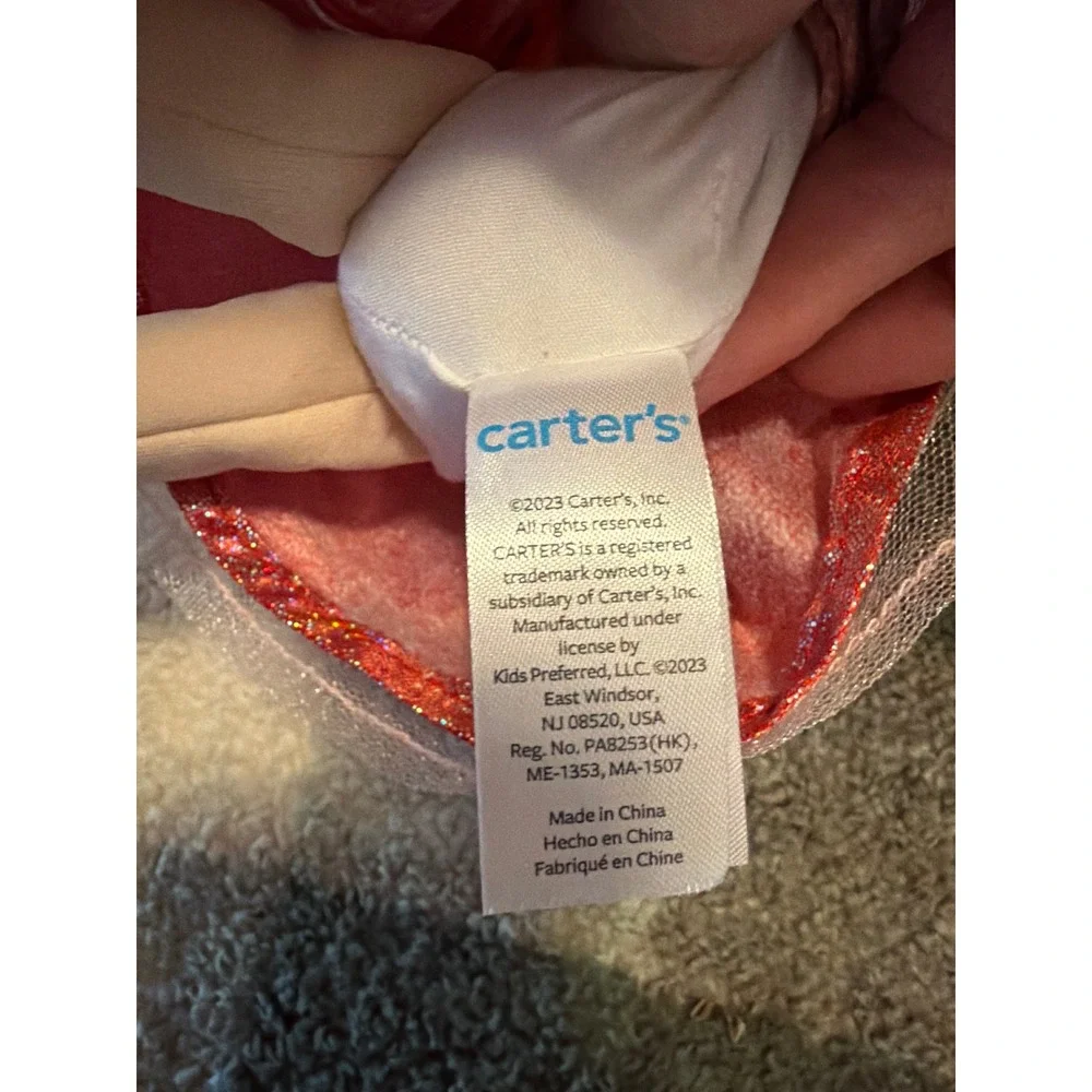 Carters Blonde Plush Doll Pink‎ Glitter Tulle Dress Gold Shoes Soft Toy 2023